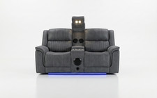 Geneva Pro Fabric Electric Recliner 2 Seater Sofa-Bluetooth/Cooling CupHolders