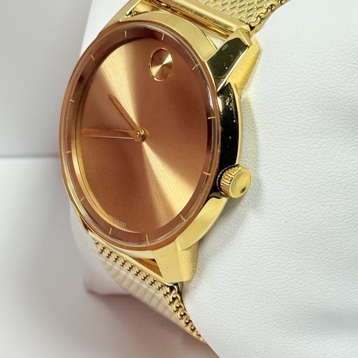 Brand New Movado Bold Men's Gold Stainless Steel Mesh Bracelet