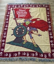 Vintage The Muppets Treasure Island Movie Henson Tapestry Throw Blanket RARE!