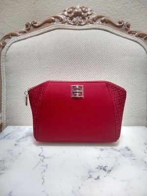 Givenchy Parfums Iconic Red Pouch Fabric Cosmetic Bag New No Tag