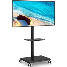 Rfiver Rolling TV Stand for 32-60 Inch TVs, 70  Swivel Mobile TV Cart