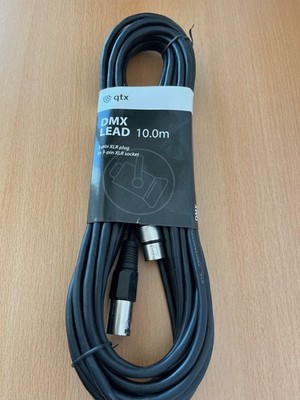 QTX Professionelles DMX-Beleuchtungskabel, XLR-Stecker auf Buchse, 10,0 m