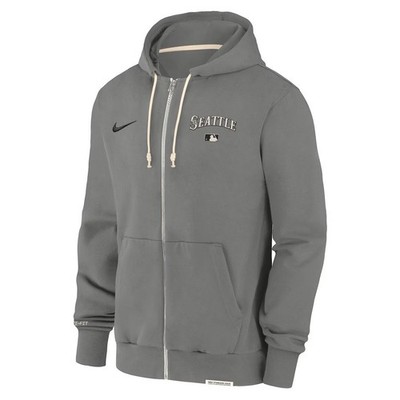 NIKE MLB Authentic Collection Seattle Mariners Full-Zip Gray Hoodie Size XL