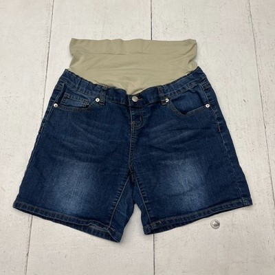 Expected By Lilac Clothing Dark Wash Blue Pull-On Maternity Shorts Women Size S