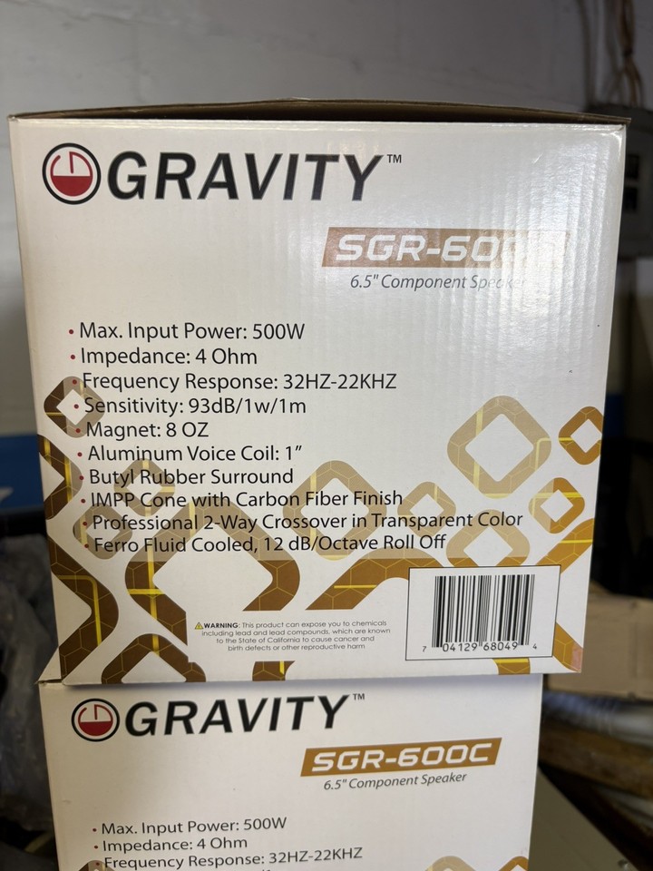 Two Pairs of Gravity SGR-600C 6.5-Inch 2-Way Car Component Speaker ...