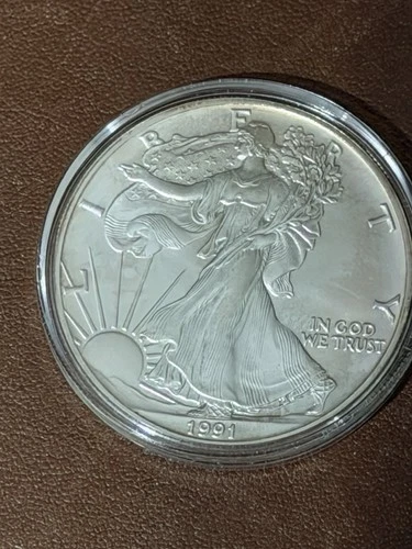 1991 Silver American Eagle $1 - BU - Brilliant Uncirculated - In Capsule