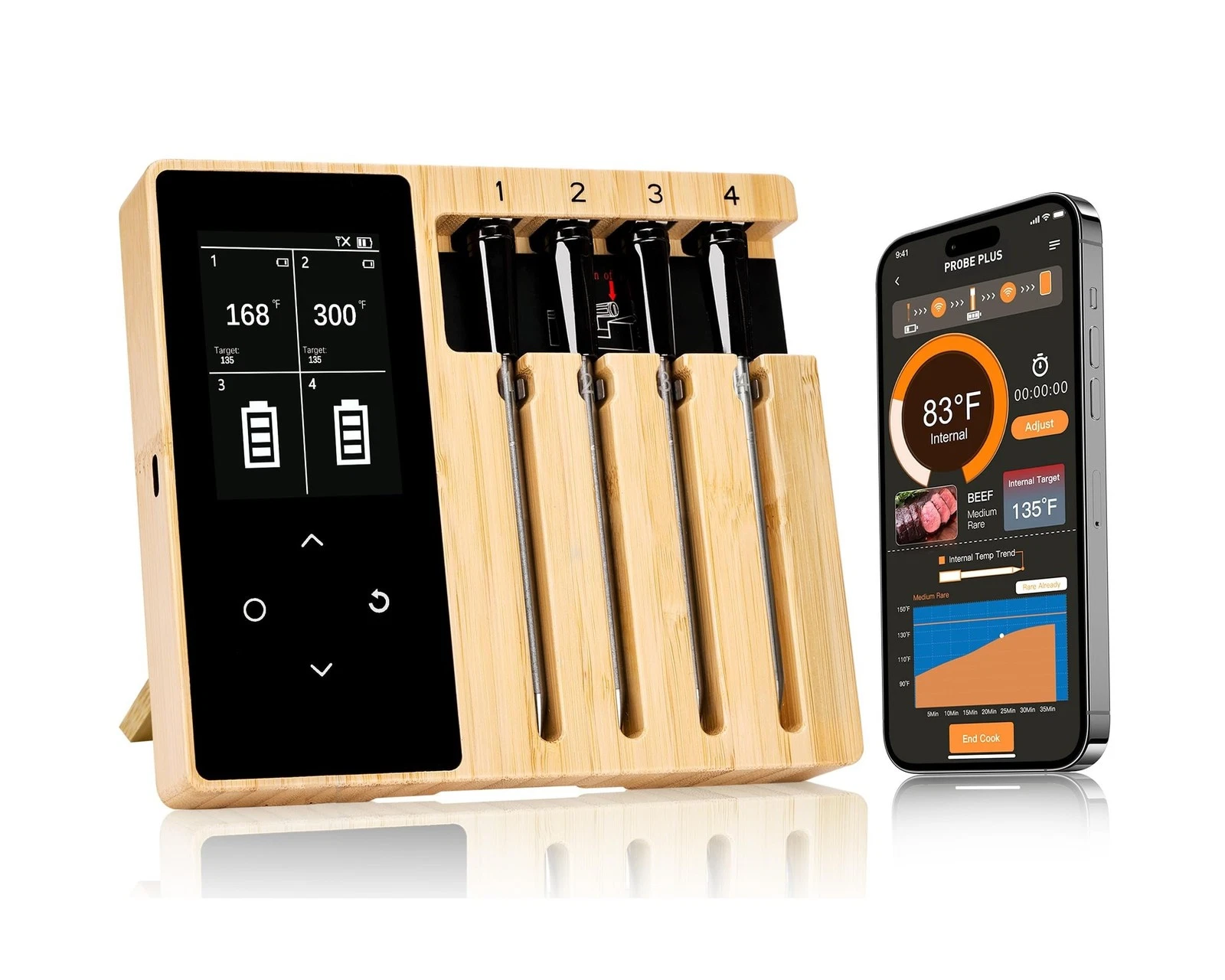 Smart Wireless Meat Thermometer | 4 Probes | Upgraded large LCD Display | Acc...
Opens in a new wind