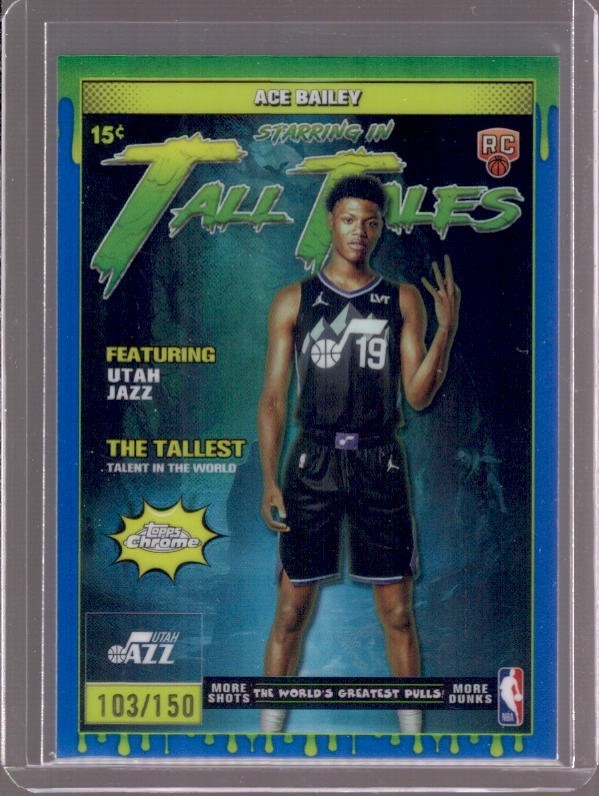 ACE BAILEY 2025-26 Topps Chrome Tall Tales #TT-23 Blue Refractor Rookie RC #/150