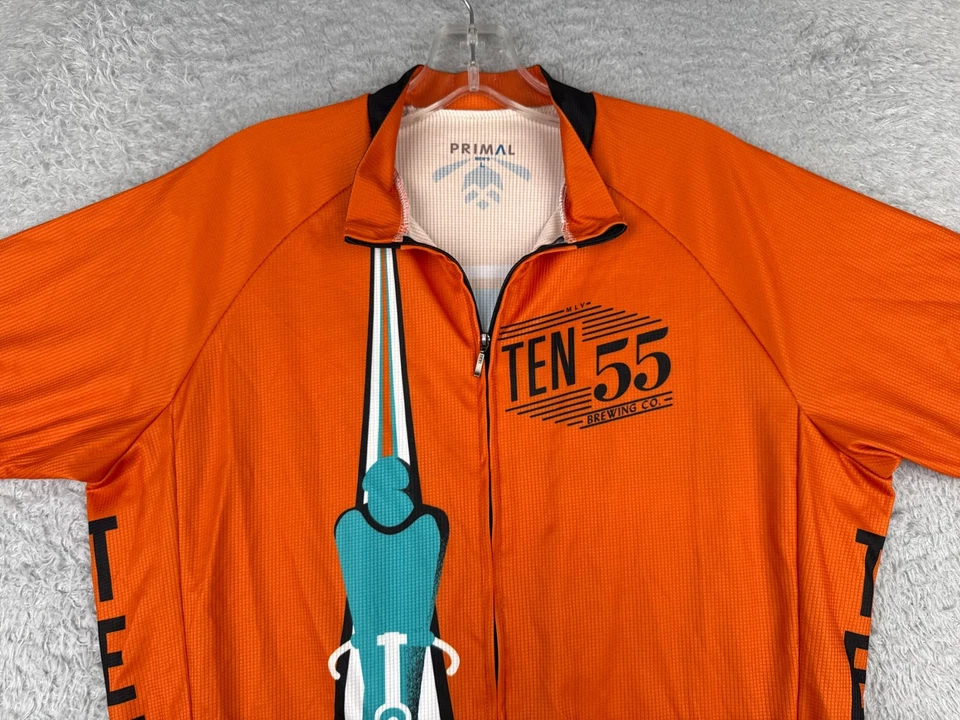 Camiseta deportiva de ciclismo Primal adulto grande naranja diez 55 elaboración de cerveza Gran Fondo ámbar ale Foto 4 de 4