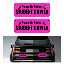 DXNQ 2 PCS Student Driver Magnet for Car, Please Be Patient Magnetic Pink