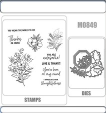 MEMORABLE BLOOMS Stamp and Metal Cutting Dies for DIY Handmade Cards Scrapbook