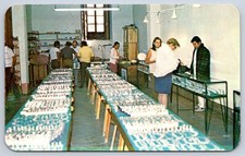 Jewelry store interior customers shopping gemstone opal display 1960s