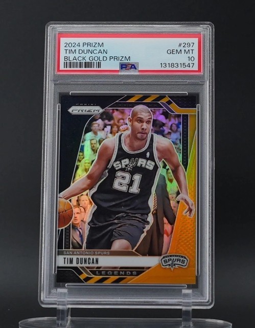 2024-25 Panini Prizm - Legends Tim Duncan #297 Black Gold Prizm 3/5 PSA 10!
