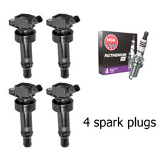 Ignition Coil NGK Ruthenium Spark Plug For 2012-17 Hyundai Accent Kia UF652