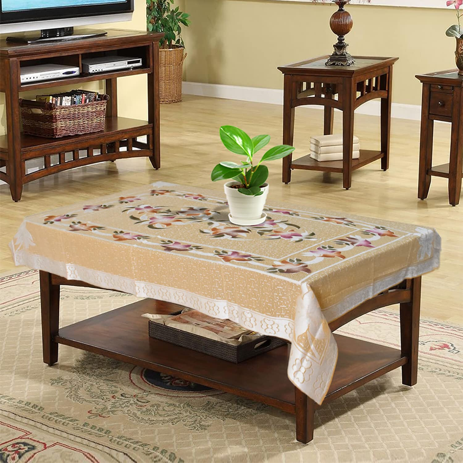 Flower Printed 4 Seater Autunm Orange
