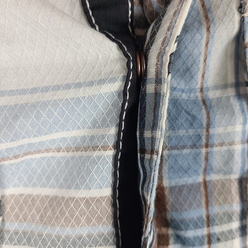 Buckle Western Snap Shirt Mens Large Blue Brown Plaid Standard Fit Button Down - Picture 7 of 12
