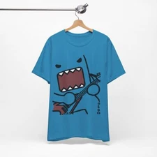 Emo Scene y2k Fashion Tshirt - Unisex Electric Guitar Domo Kun T-shirt - 2000's