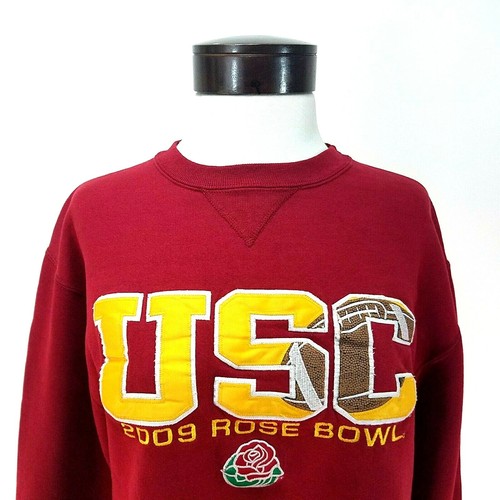 USC ROSE BOWL 2009 Sweatshirt Russell Athletic Red Sewn Patch Women's S RARE - Picture 2 of 9