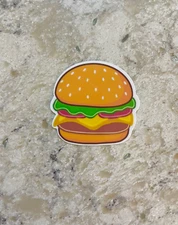 Cheeseburger Sticker l Gloss or Holographic Laminate l Waterproof Decal