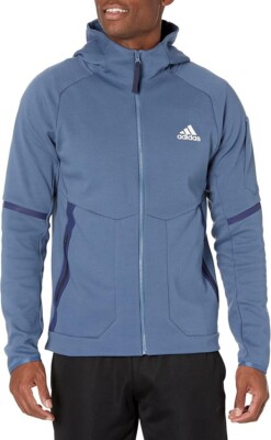 Size L Tall- Adidas MEN'S DESIGNED FOR GAMEDAY JACKET, Wonder Steel.