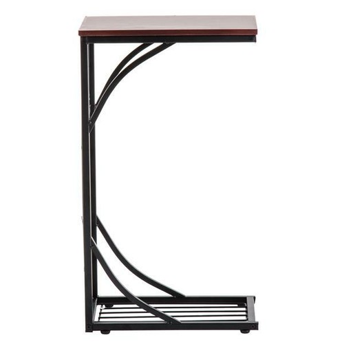 Sofa Side End Table Iron Leg Snack Table Living Room Bed Stand Snack Tea Brown - Picture 4 of 10