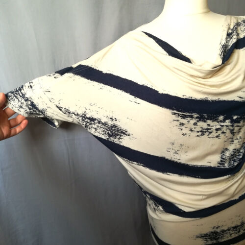 Vivienne Westwood Anglomania Drape Dress Stretch Jersey Blue White Medium - Picture 4 of 13