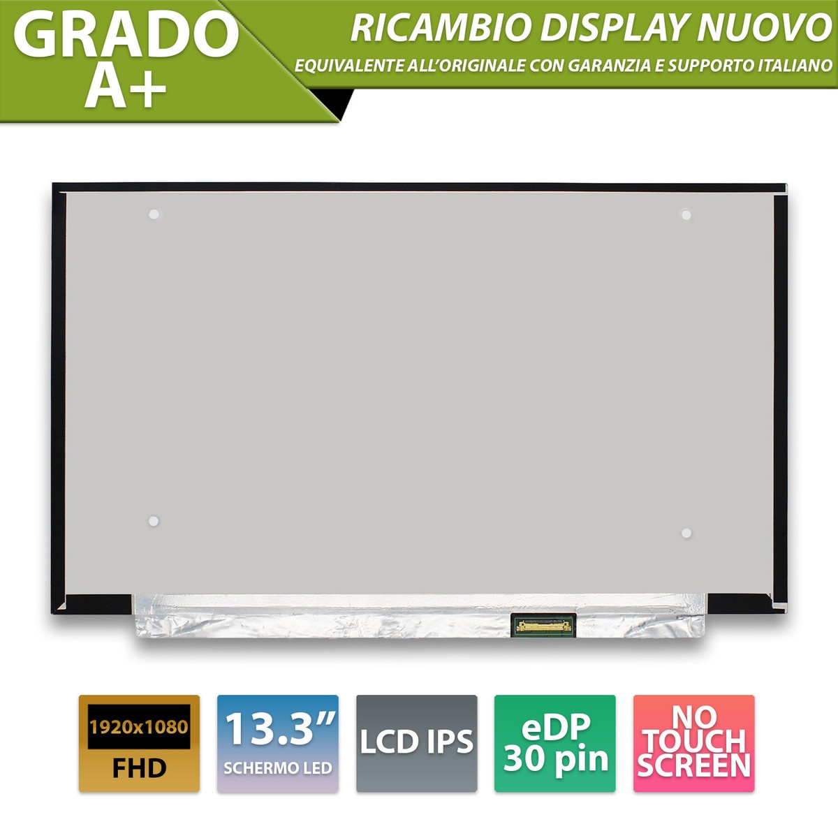 Dalle écran LCD LED 13.3" FHD - Référence NV133FHM-N4D V8.0 - 30 Pins 20mm - Neuf