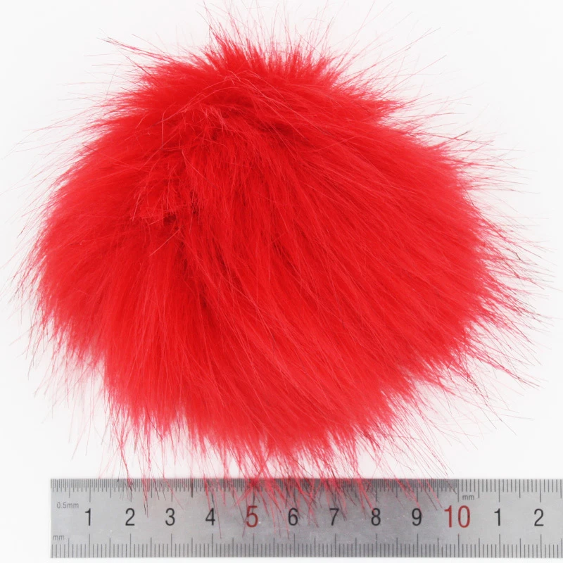 DIY 12Pcs 4" Faux Fur Pompoms for Hat Fluffy Keychain Fur Craft Pompom Balls - Image 3 of 4
