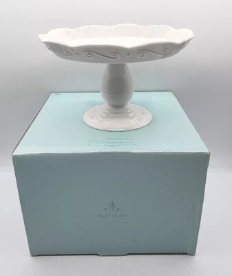PartyLite Sidewalk Cafe Pedestal 3 Wick Candle Holder Hostess  HTF P4D/HB2504