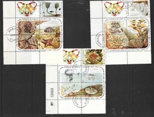 CHRISTMAS IN THE CARRIBEAN ,3 MINI SHEETS C.T.O.1964, VARIOUS SEA CREATURES.
