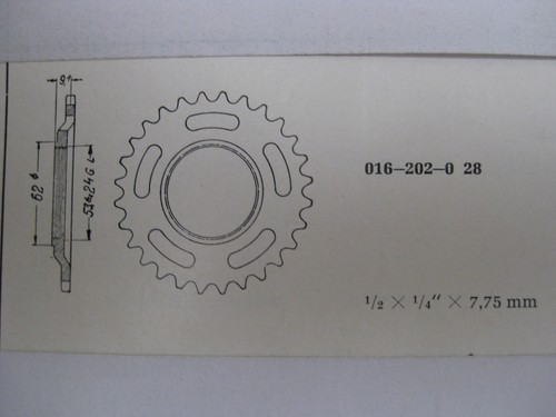 Fichtel u Sachs 98 ccm Neuteil Torpedo Kettenrad F&S Nabe 28 Zähne Zahnkranz NOS - Bild 13 von 14