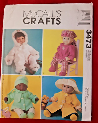 McCall's Pattern 3473 Doll Clothes Sewing Craft Project (H)