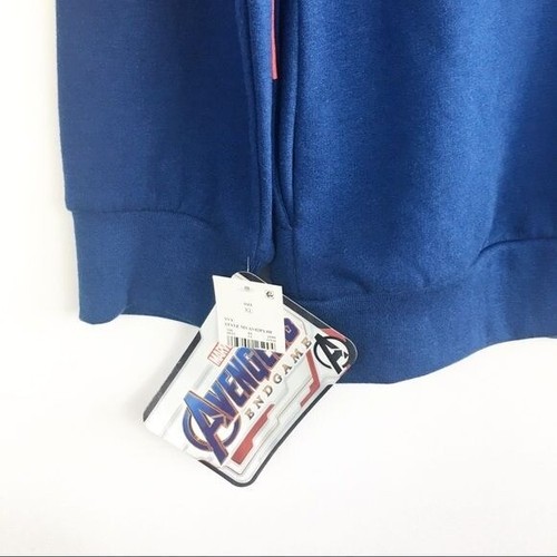 Boys' Marvel Captain America Front Zip Hooded Sweatshirt Size  XL - Picture 4 of 5