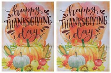 Happy Thanksgiving Pumpkins 12.5"x18" Double Sided Polyester Sleeve Garden Flag