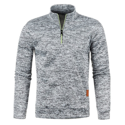 Herren Sweatshirt Viertelreißverschluss Stehkragen Sportshirt Kapuzenpullover DE
