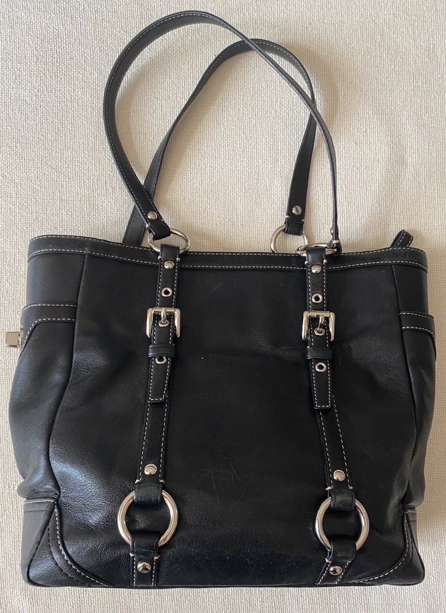 Coach Gallery Lunch Tote Black Leather Purse Handbag H0820 Coach Gallery Lunch Tote Black Leather Purse Handbag H0820