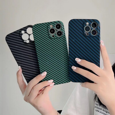 For iPhone 15 14 13 12 Pro Max 11 XS XR Carbon Fibre Shockproof Slim Case Cover