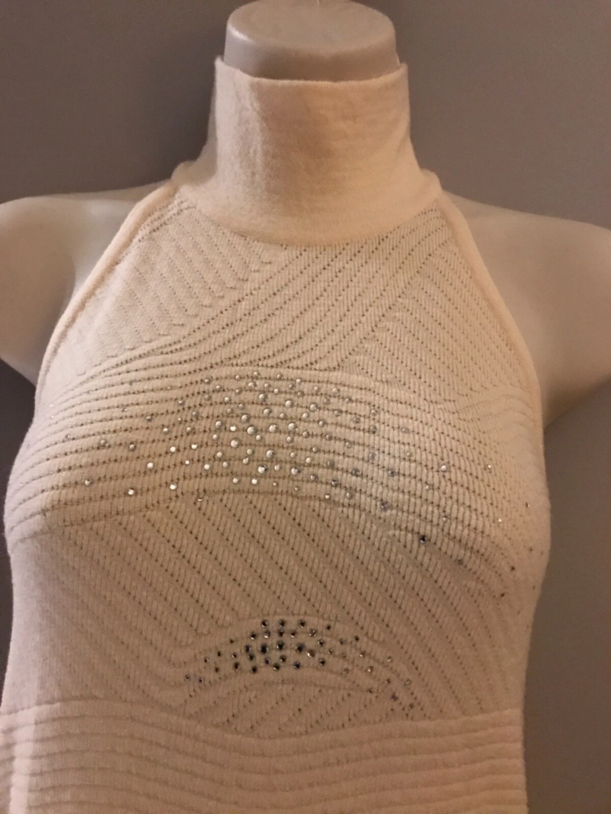 OFF WHITE Abito donna in maglia Gai Mattiolo bianco sporco taglia S