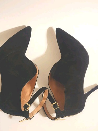 Enzo Angiolini Eapamla Bootie Black Suede & Leather Shoes Size 11M Heels VGC NIB - Picture 12 of 15