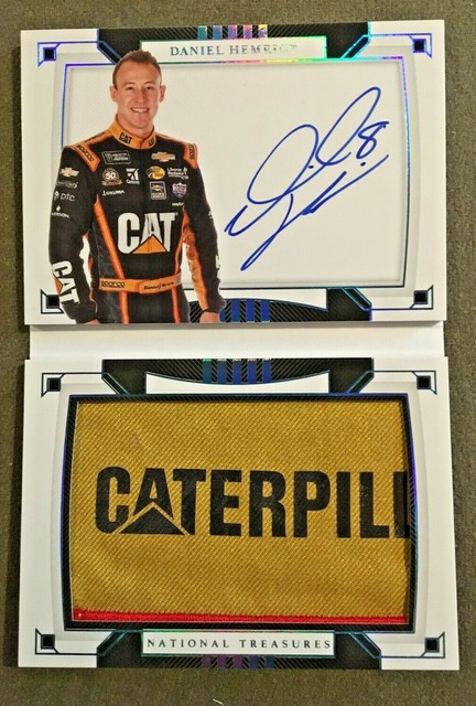 Daniel Hemric National Treasures 2020 Auto Booklet Caterpillar Patch 1 of 1 WOW