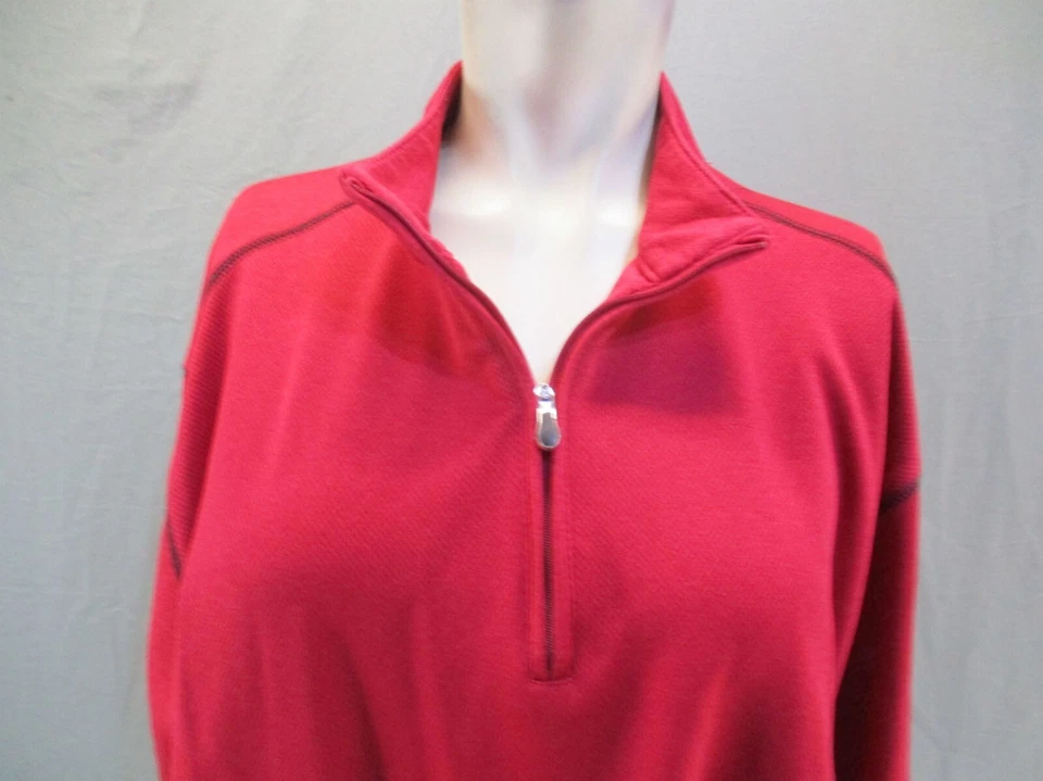 PEBBLE BEACH Size M Mens Red 1/2 Zip Stand Collar Knitted Warm Pullover 483 - Image 2 of 4