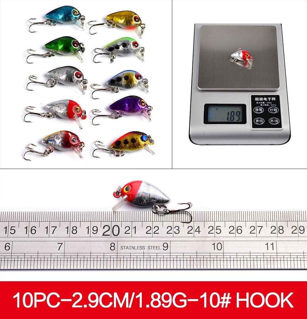 56PCS Minnow Fishing Lure Hard Artificial Mixed Swimbait Crankbait Trolling Pike - Image 5