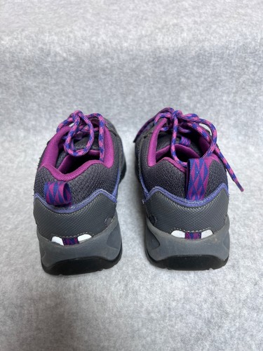 Lands End kids hiking shoes, Dark gray/black with pink, blue, purple highlights - Picture 4 of 19