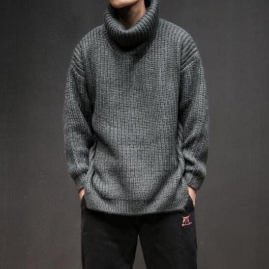 New Mens Japanese Style High Collar Loose Sweaters New Mens Japanese Style High Collar Loose Sweaters