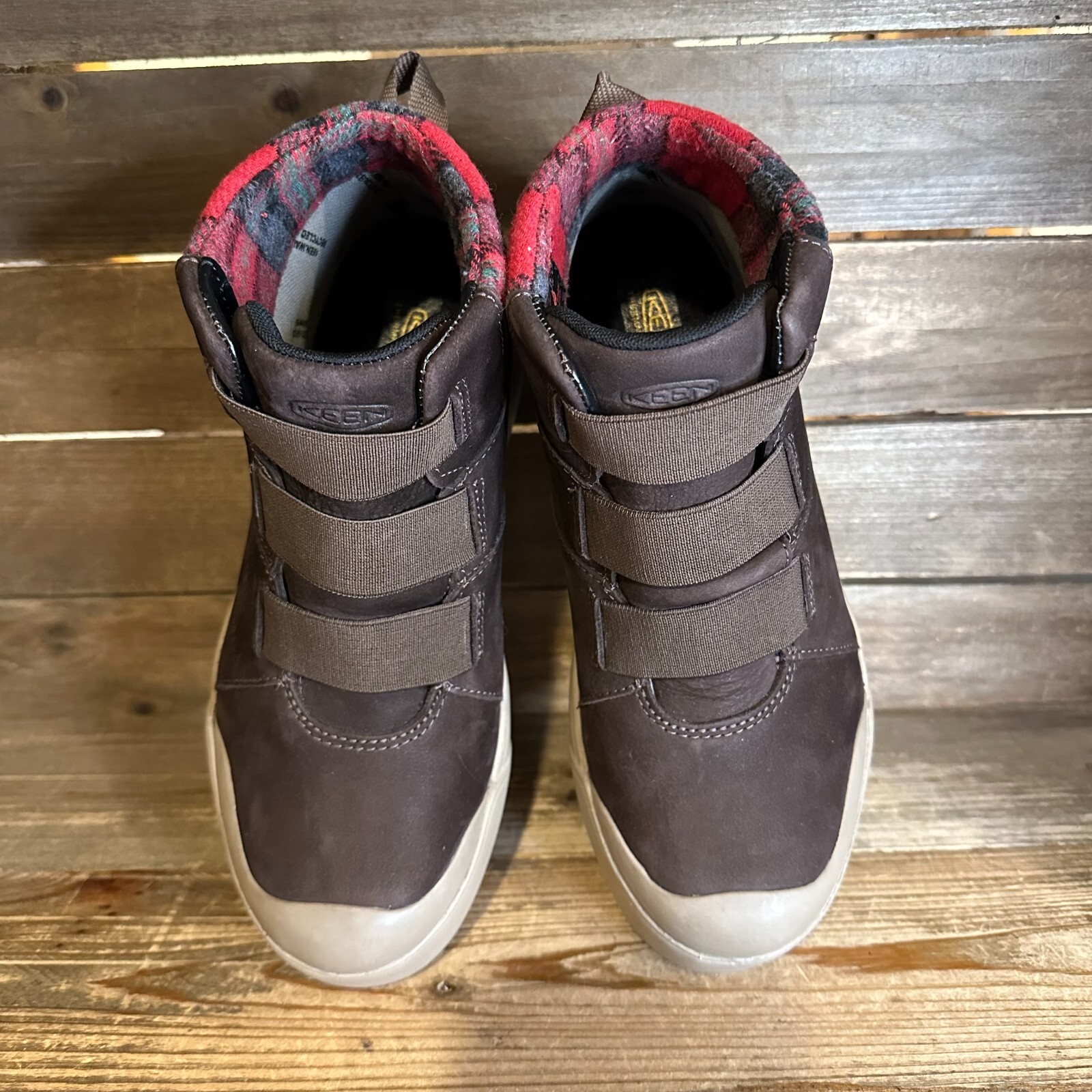 Nuove scarpe sneakers donna Keen Elle Mid marrone pelle isolate impermeabili 7 5 M