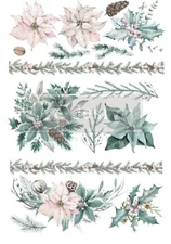 Evergreen Florals  Redesign With Prima Decor Transfer, Christmas Furniture Decal