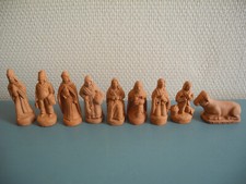 anciens santons Provence argile Fina Carbonel crèche vintage clay figurines 70s