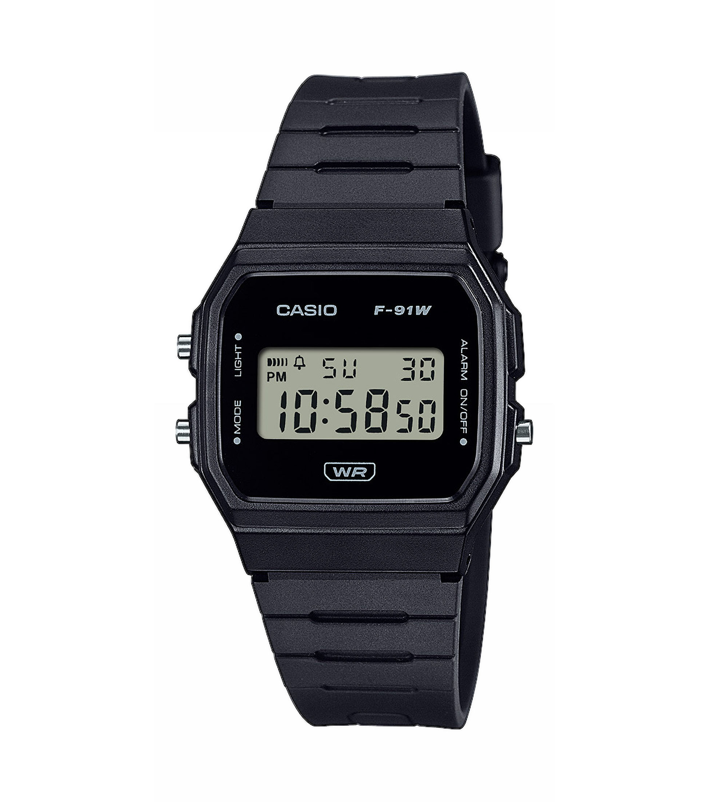 Wristwatch CASIO F-91WB-1AEF Silicone Black Vintage Chrono Alarm