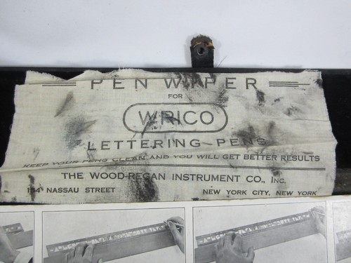 The Wood-Regan Instrument Co. - 7 Wrico Lettering Guides, Pen Writers & Box - Picture 7 of 11