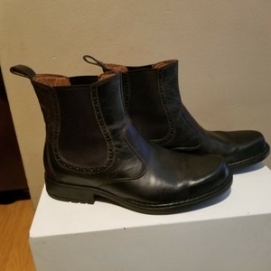 Rockport Para hombre K72512 Negro Elástico Lados Tobillo Botas * Cuero tire  de * 9.5M*usado en excelente estado!!! | eBay